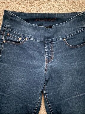 JAG Pull-on Straight Leg Dark Wash Stretch Jeans Size 12